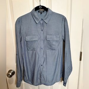 Express Portofino shirt. Blue stripes. Size XS